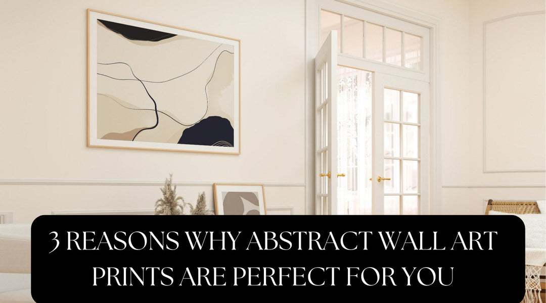 Header image for blog post featuring abstract wall art over a living room noook