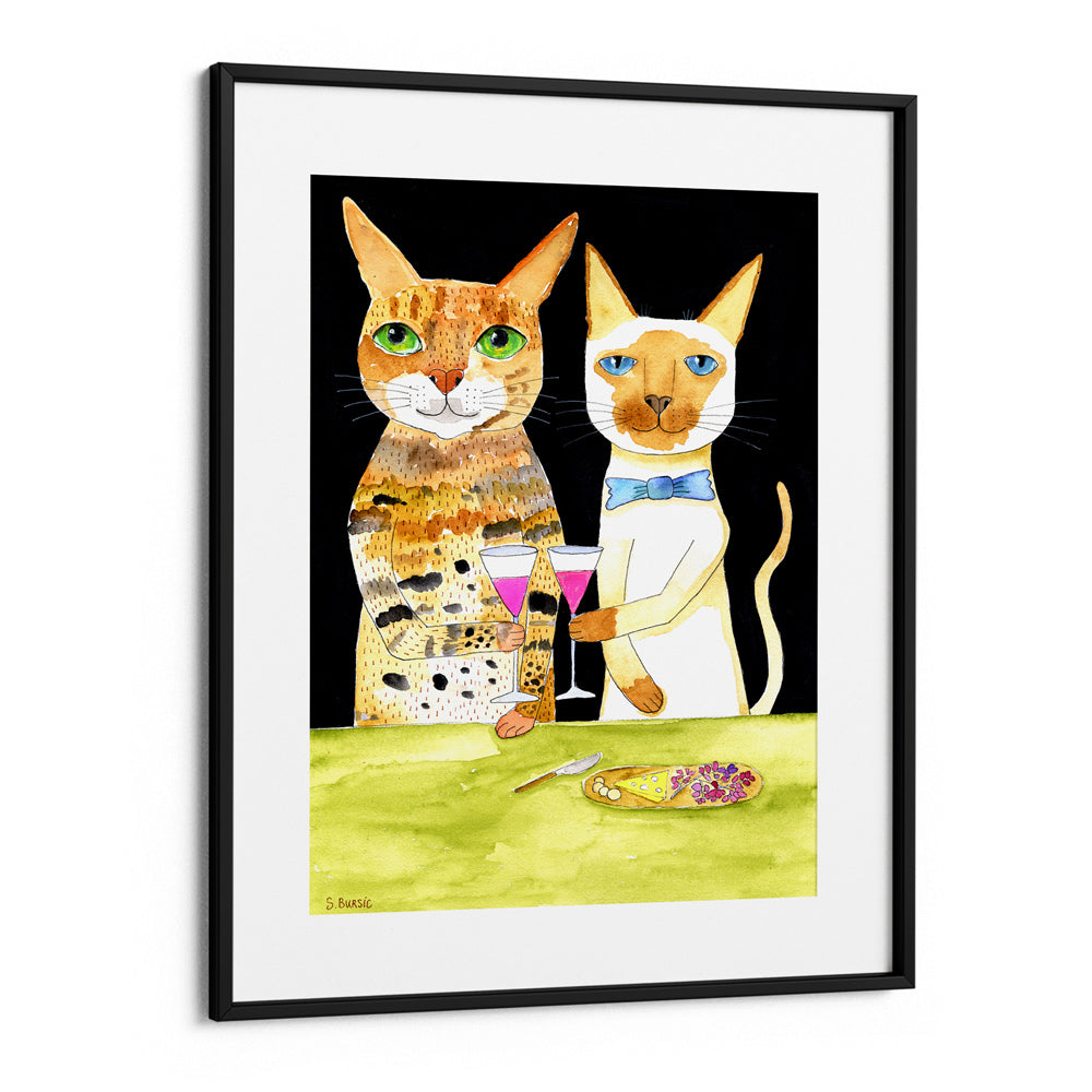 Cats Drinking Best Friends - XS / Matte Paper / Rolled Art - Nook At You