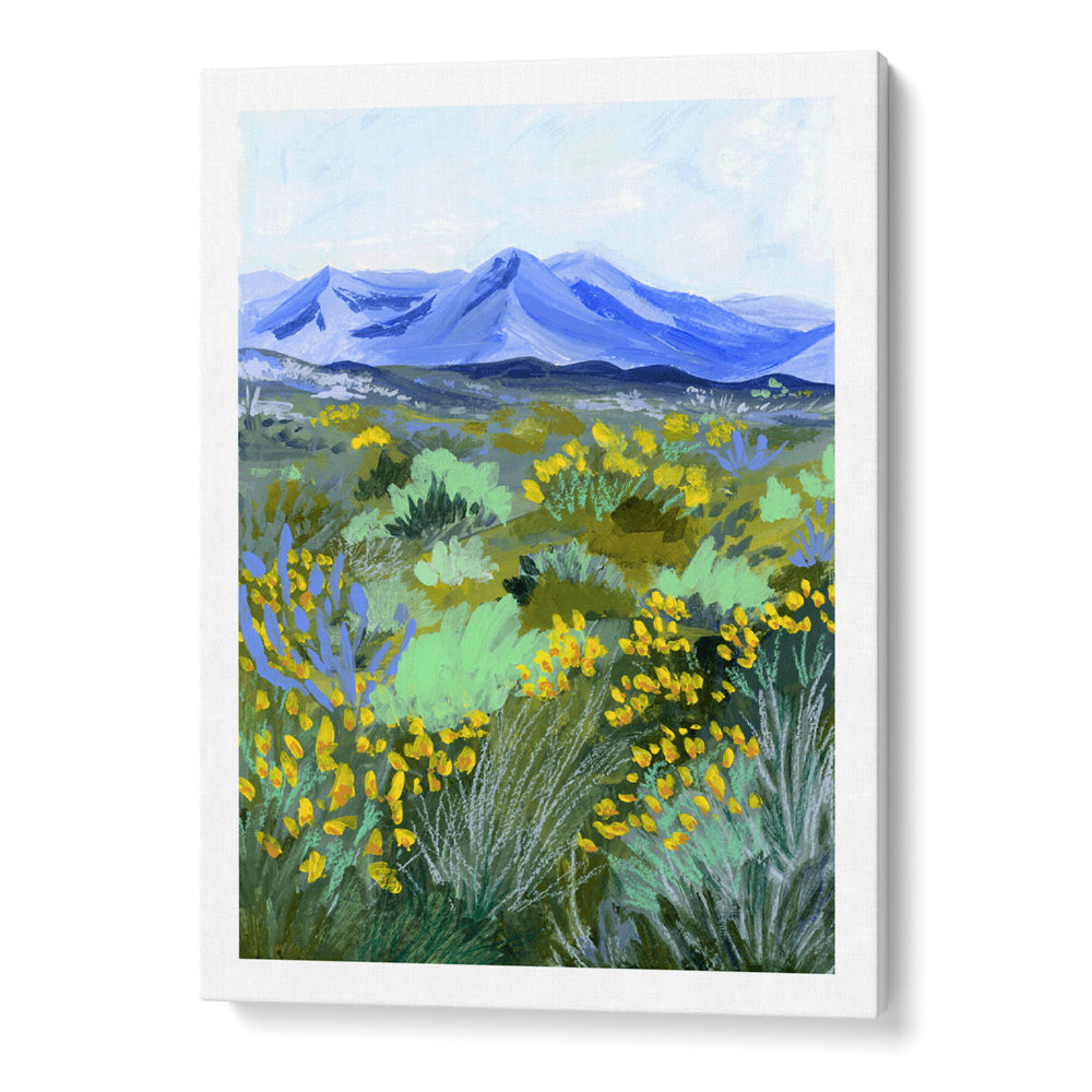 Blue Valley – Mountain Landscape Canvas Painting - XS / Matte Paper / Rolled Art - Nook At You