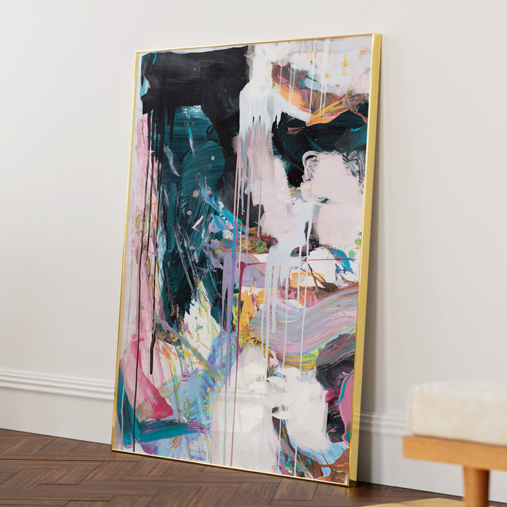 Statement No. 2 Canvas Painting-Gold Metal Frame-Nook At You