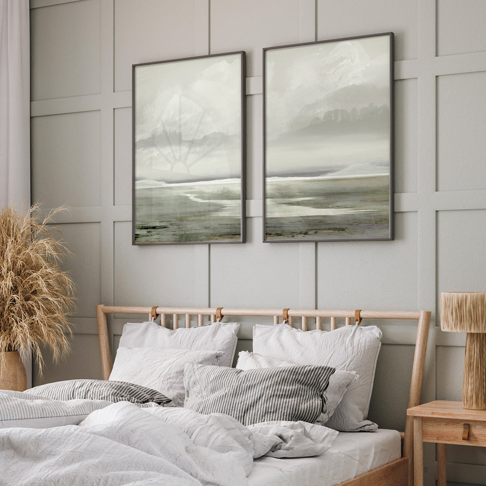 Serene Watercolor Horizons Abstract Art-Rolled Art-Nook At You