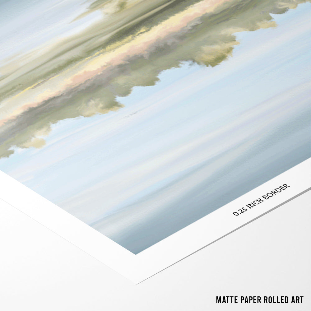 Waters Edge – Minimal Landscape Poster for Room Decor - XS / Matte Paper / Rolled Art - Nook At You