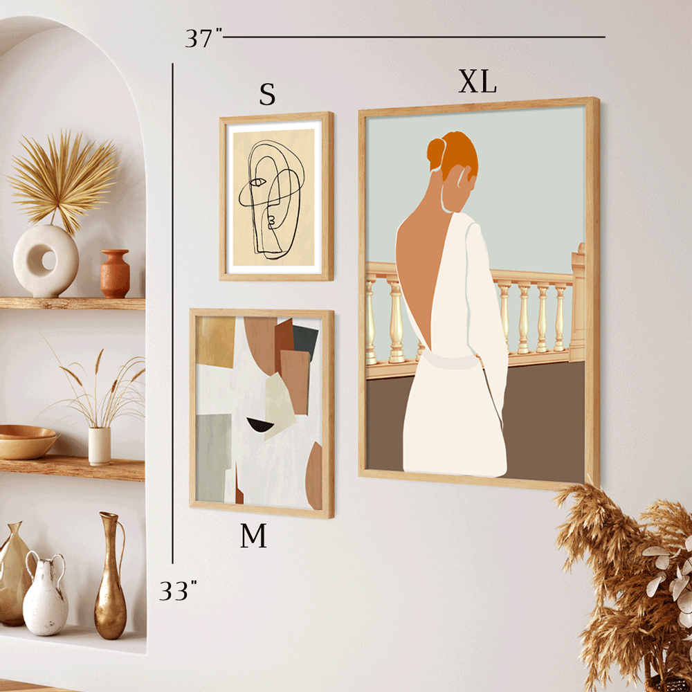 Beige Dreams Gallery Wall Set Of 3 - 37Wx33H / Matte Paper / Rolled Art - Nook At You