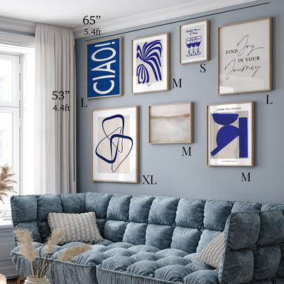 Serene Blues Gallery Wall Set of 7