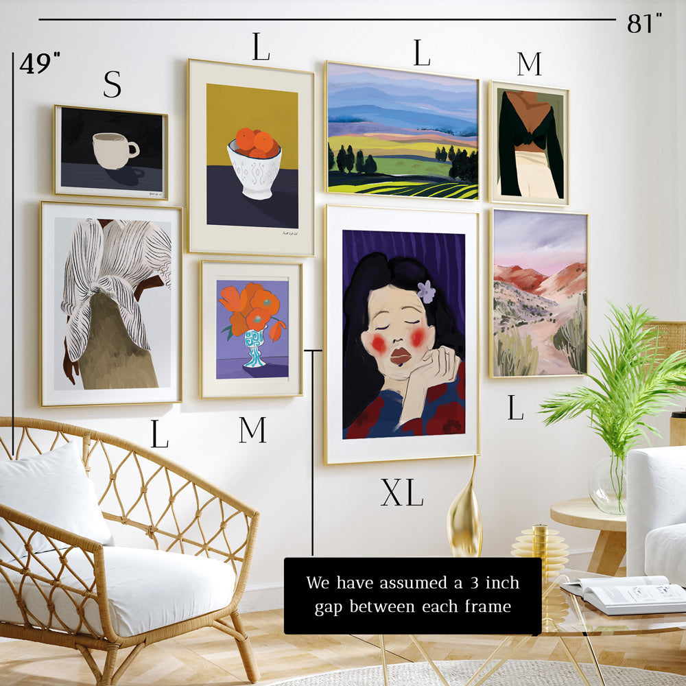 Colorful Bliss: Vibrant Gallery Wall Set of 8 Nook At You