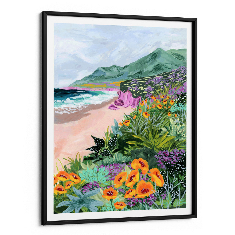 Coastal Bluffs Floral Seaside Landscape Art Painting - XS / Matte Paper / Rolled Art - Nook At You