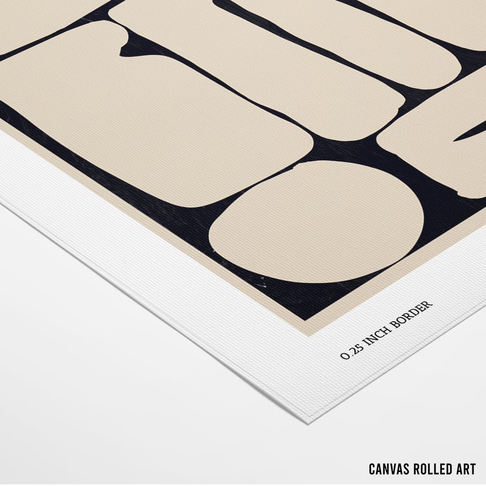 Pale Shapes – Beige and Black Modern Abstract Wall Art - XS / Matte Paper / Rolled Art - Nook At You