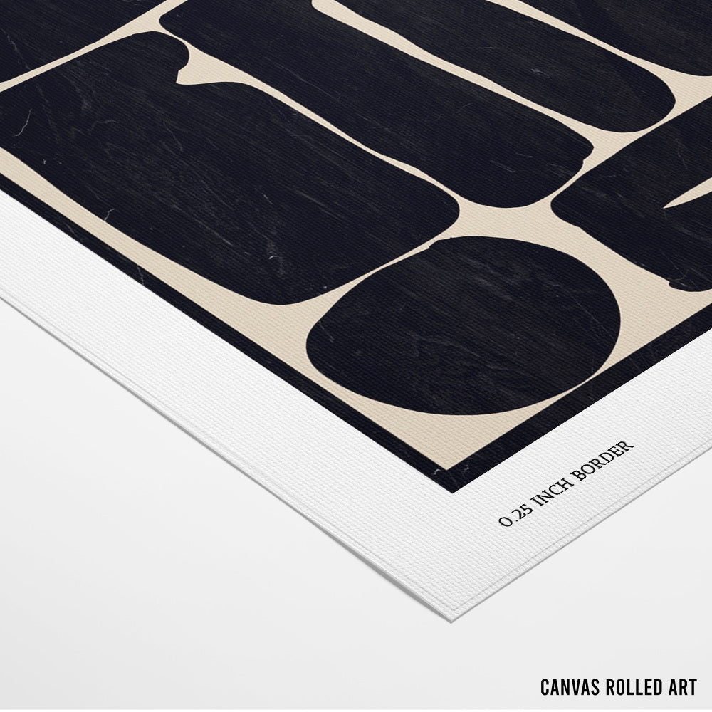 Noir Shapes – Bold Black Abstract Wall Art - XS / Matte Paper / Rolled Art - Nook At You