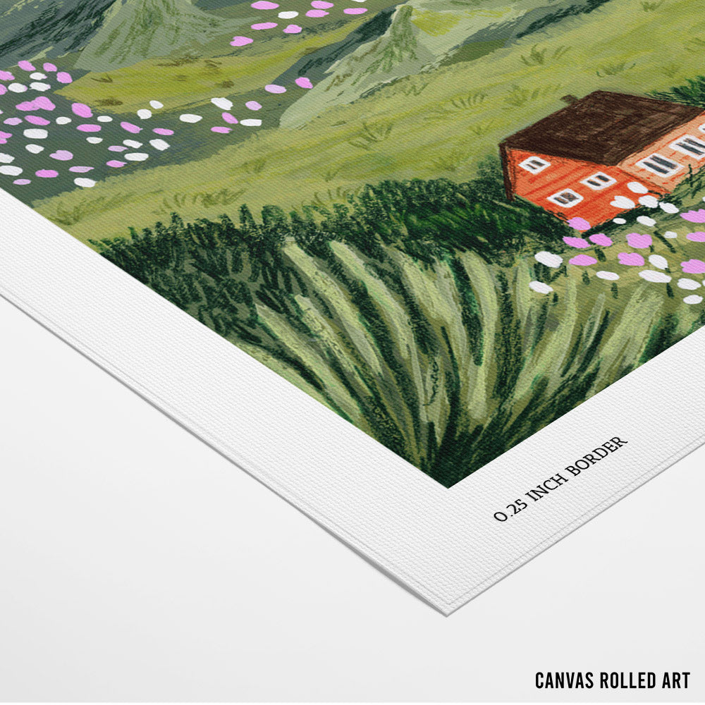 Mountain House Landscape Wall Art - XS / Matte Paper / Rolled Art - Nook At You