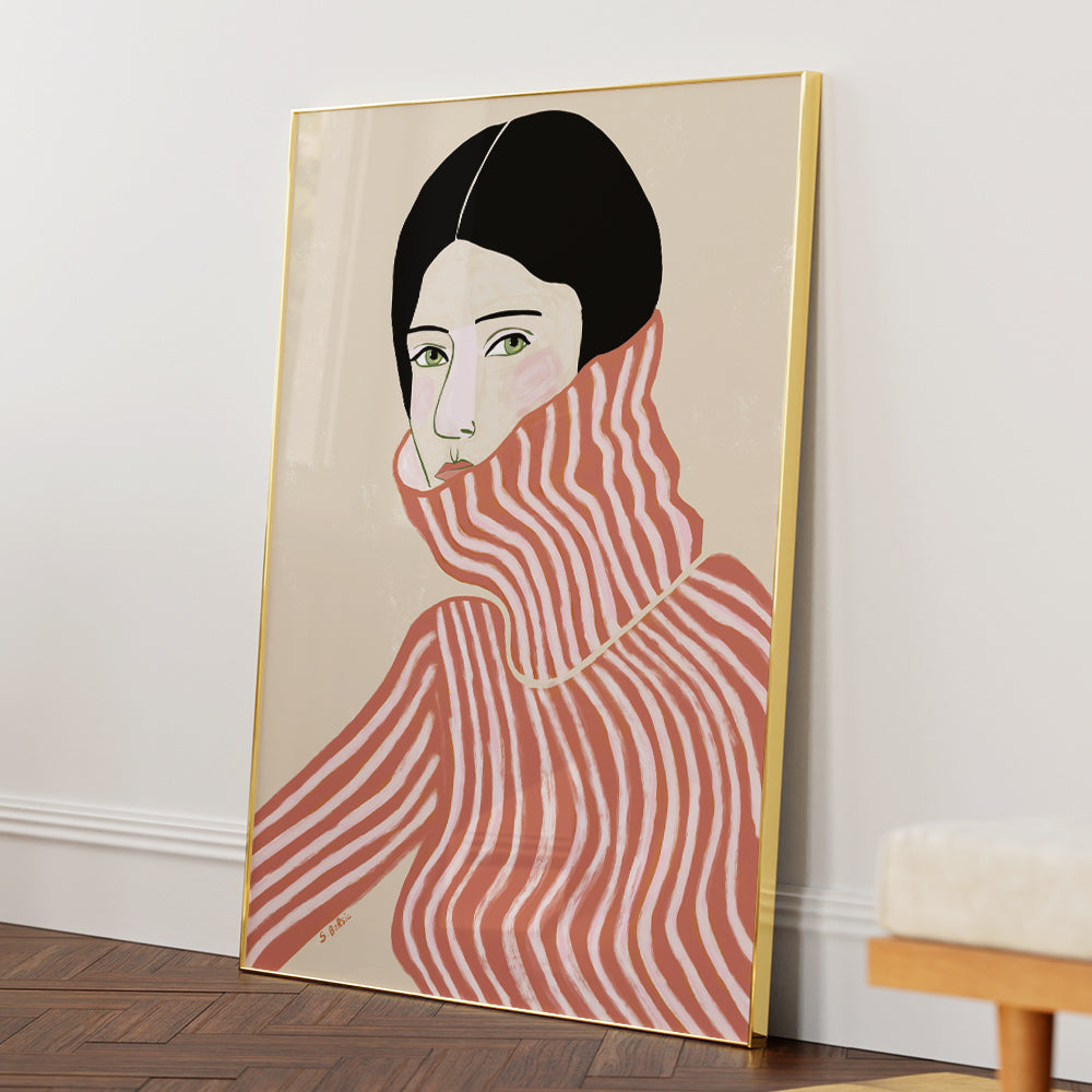 Lady in jumper Boho Artwork - XS / Matte Paper / Rolled Art - Nook At You