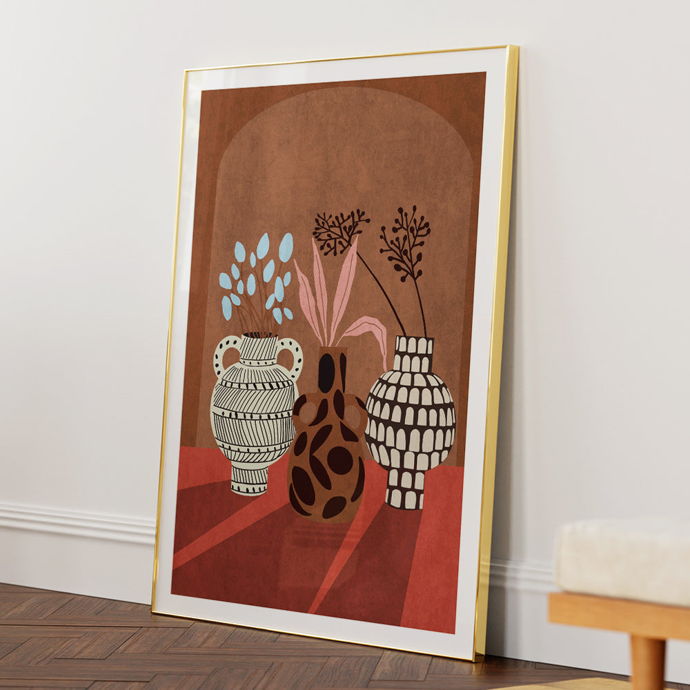 Vases of Verona Boho Art - XS / Matte Paper / Rolled Art - Nook At You
