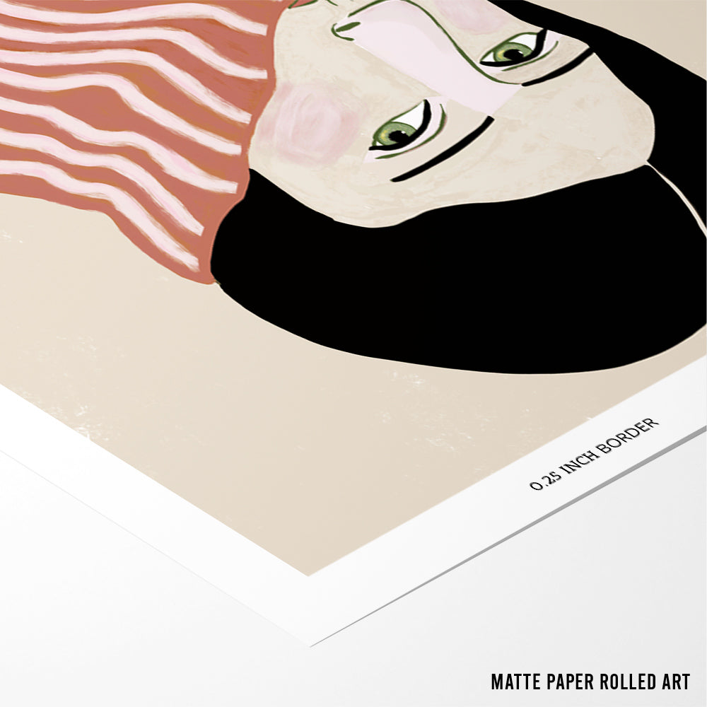 Lady in jumper Boho Artwork - XS / Matte Paper / Rolled Art - Nook At You