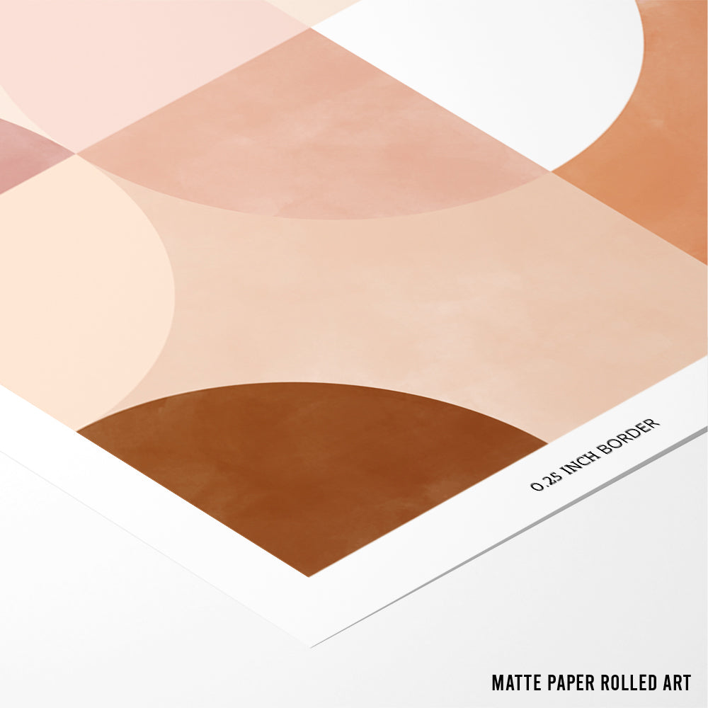Neutral Grid Geometric Art - XS / Matte Paper / Rolled Art - Nook At You