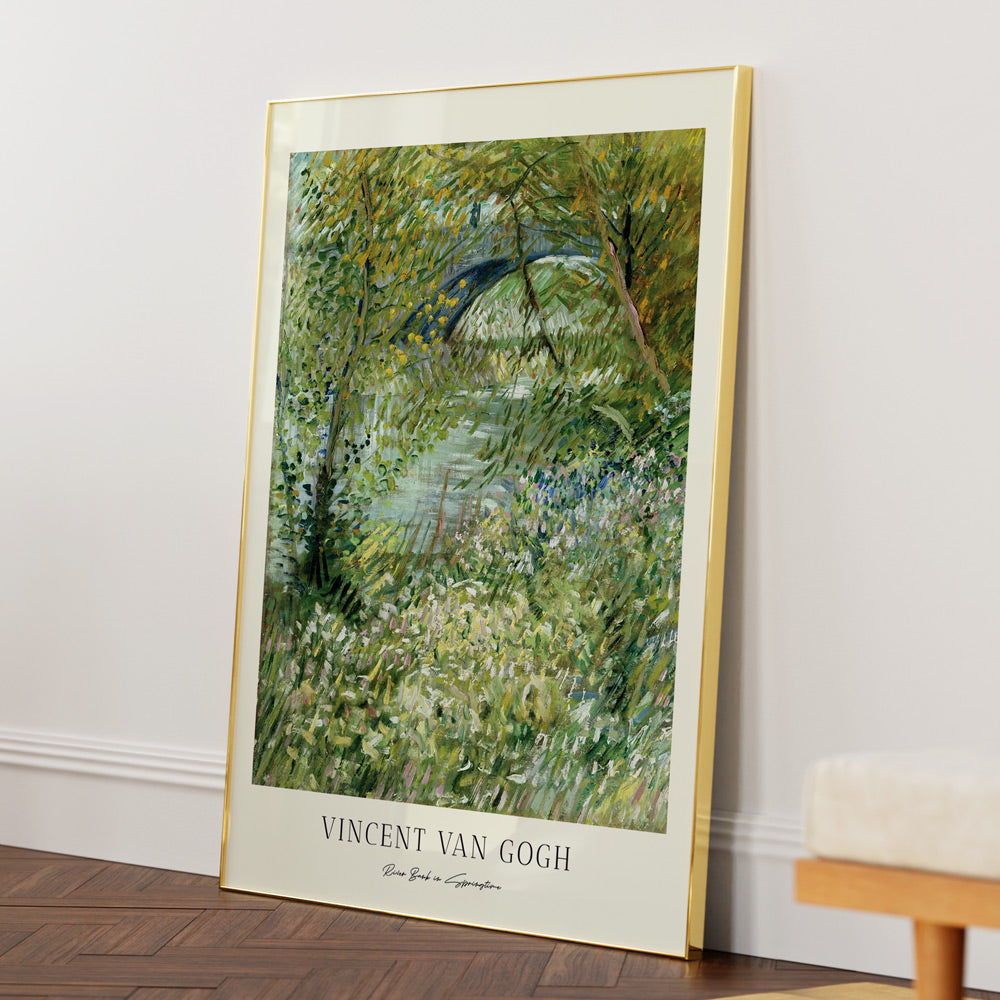Vincent Van Gogh - River Bank In Springtime Landscape Painting - XS / Matte Paper / Rolled Art - Nook At You