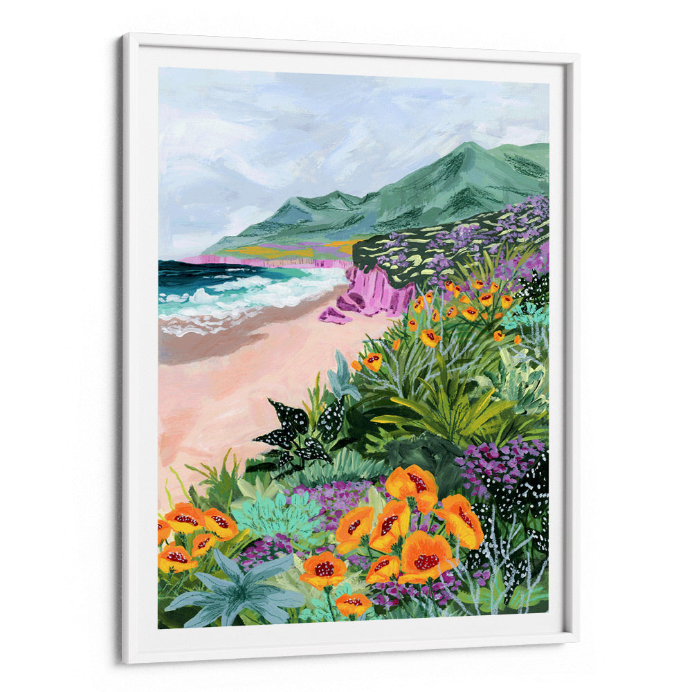 Coastal Bluffs Floral Seaside Landscape Art Painting - XS / Matte Paper / Rolled Art - Nook At You