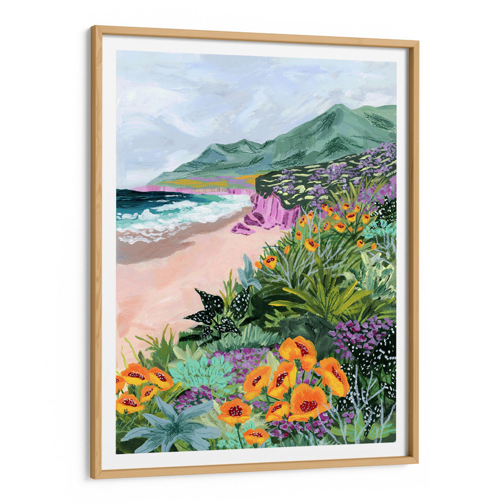 Coastal Bluffs Floral Seaside Landscape Art Painting - XS / Matte Paper / Rolled Art - Nook At You