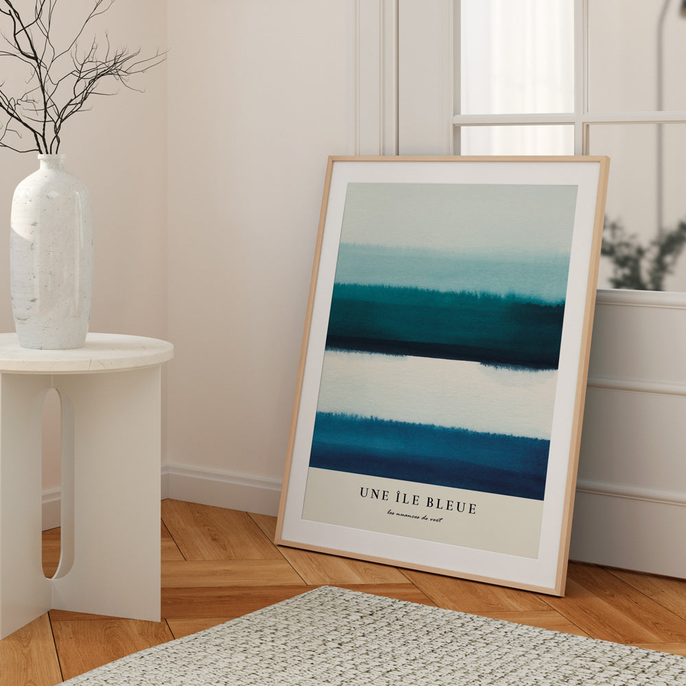 Une Ile Bleue No.2 Abstract Art-Rolled Art-Nook At You