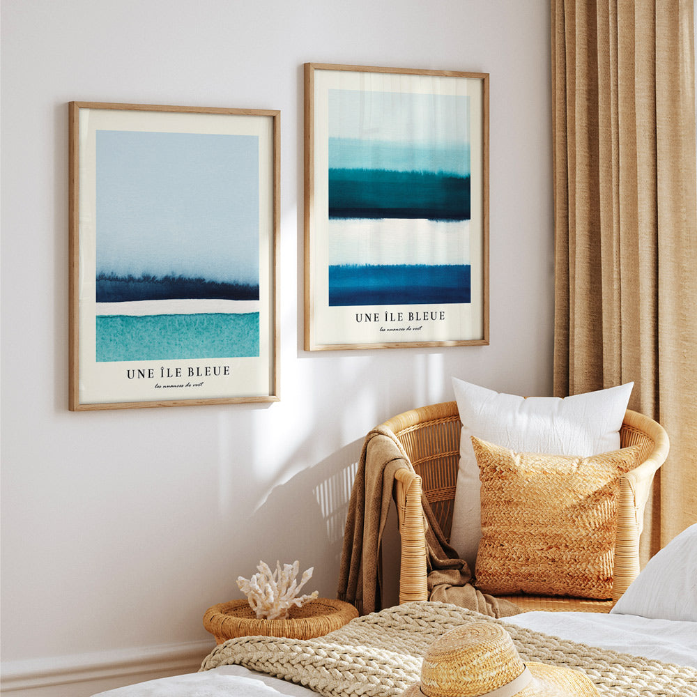 Une Ile Bleue No.1 Abstract Art - XS / Matte Paper / Rolled Art - Nook At You