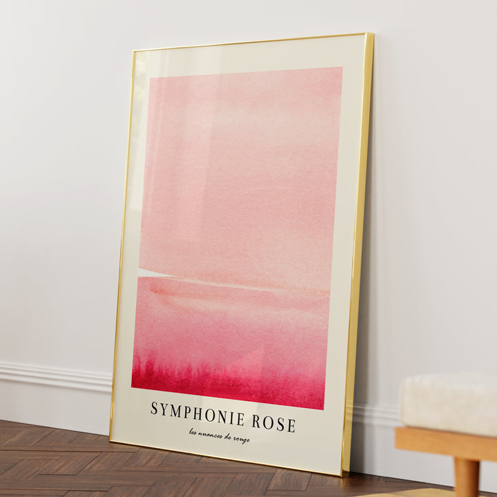 Symphonie Rose II Abstract Art-Gold Metal Frame-Nook At You