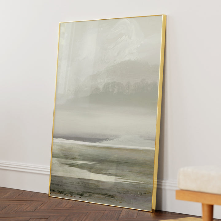 Serene Watercolor Horizons Abstract Art-Gold Metal Frame-Nook At You