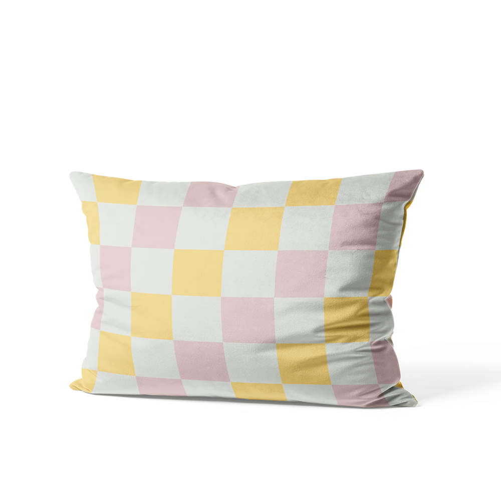 Peach Checkered Cushion Cover Nook At You