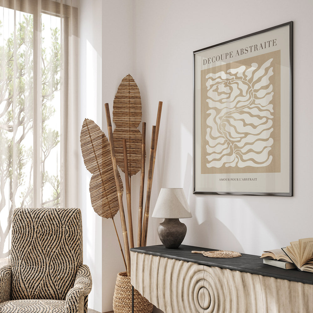 Decoupe Abstraite - Beige Abstract Art Paintings-Rolled Art-Nook At You