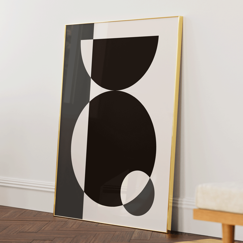 Black Geometric Splash II Abstract Wall Art-Rolled Art-Nook At You