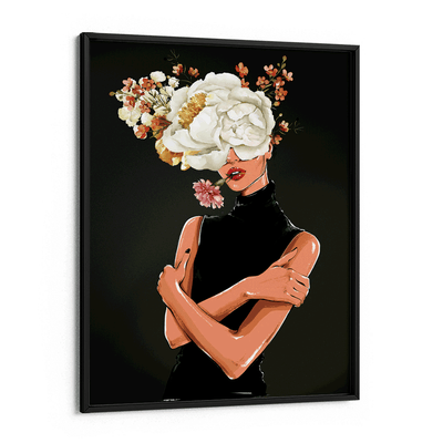 Floral Message - Black Nook At You Matte Paper Black Frame