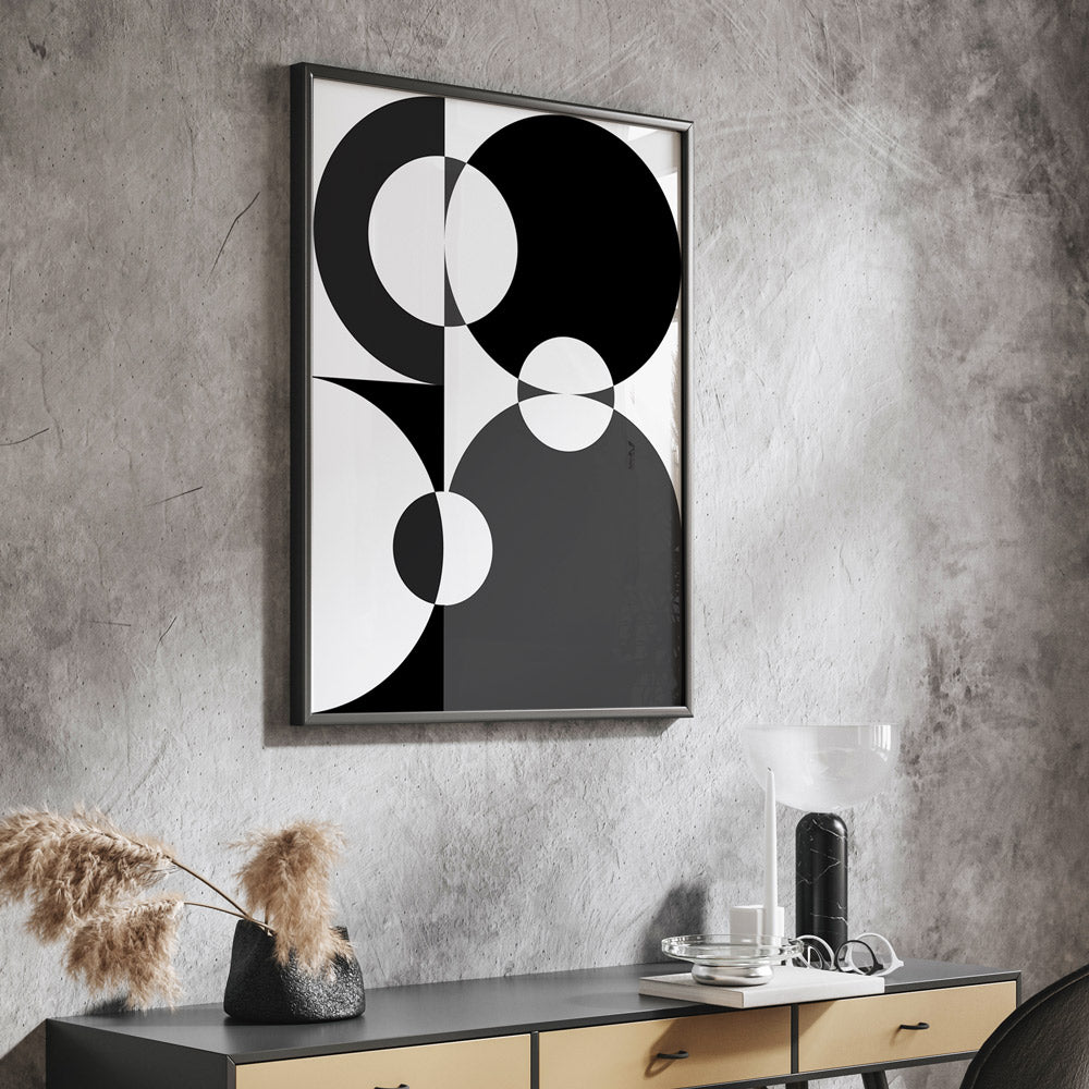 Black Geometric Splash I Abstract Wall Art-Rolled Art-Nook At You