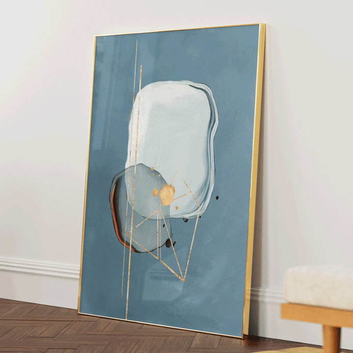 Délicate Abstract Prints-Gold Metal Frame-Nook At You