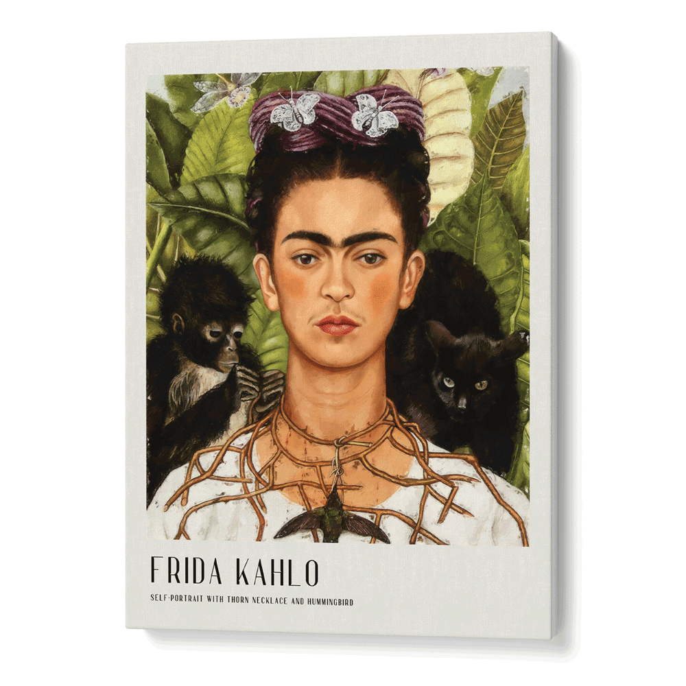 Frida Kahlo Self-Portrait with Thorn Necklace and Hummingbird (1940)