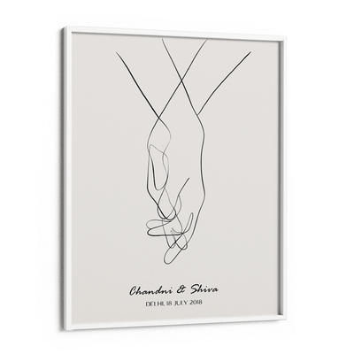 Personalized Line Art - Clasp (Beige) Nook At You Matte Paper White Frame