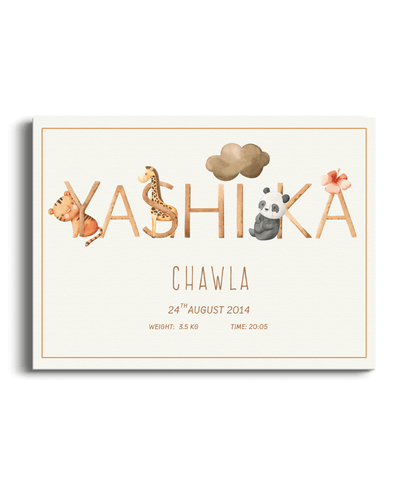 Personalized Kids Name Poster - Baby Animals Nook At You Matte Paper Rolled Art