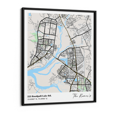 Map Art - The Habitat Nook At You Matte Paper Black Frame