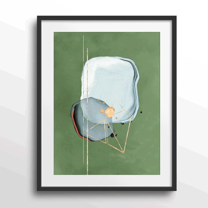 Mint Julep - I Abstract Prints-Black Frame With Mount-Nook At You