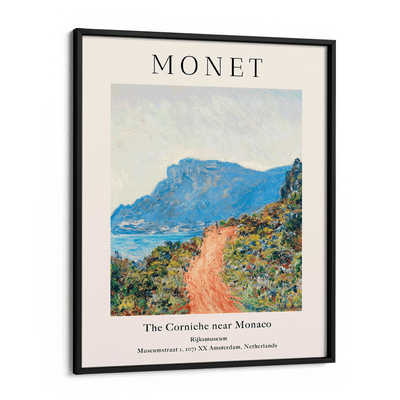 Claude Monet- The Corniche Near Monaco Nook At You Matte Paper Black Frame