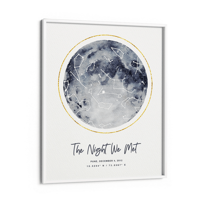 Custom Star Map - Moon Nook At You Matte Paper White Frame