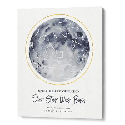 Custom Star Map - Moon Nook At You Canvas Gallery Wrap