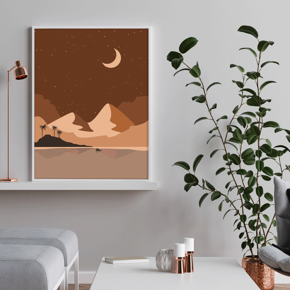 Island At Night Landscape Art - XS / Matte Paper / Rolled Art - Nook At You