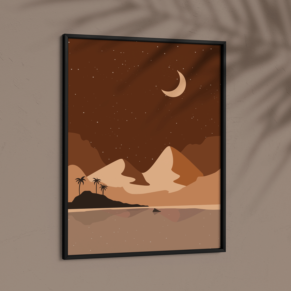 Island At Night Landscape Art - XS / Matte Paper / Rolled Art - Nook At You