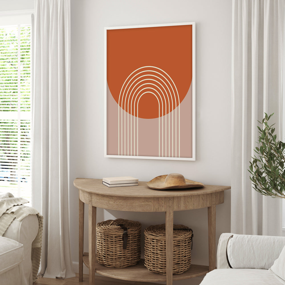 Burnt Orange Geometric Abstract Art Prints-Rolled Art-Nook At You
