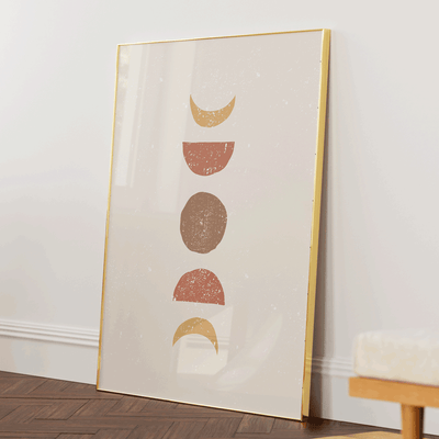 Phases Of The Moon #1 Nook At You Matte Paper Gold Metal Frame