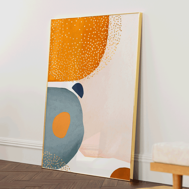 Storm Abstract Prints-Gold Metal Frame-Nook At You