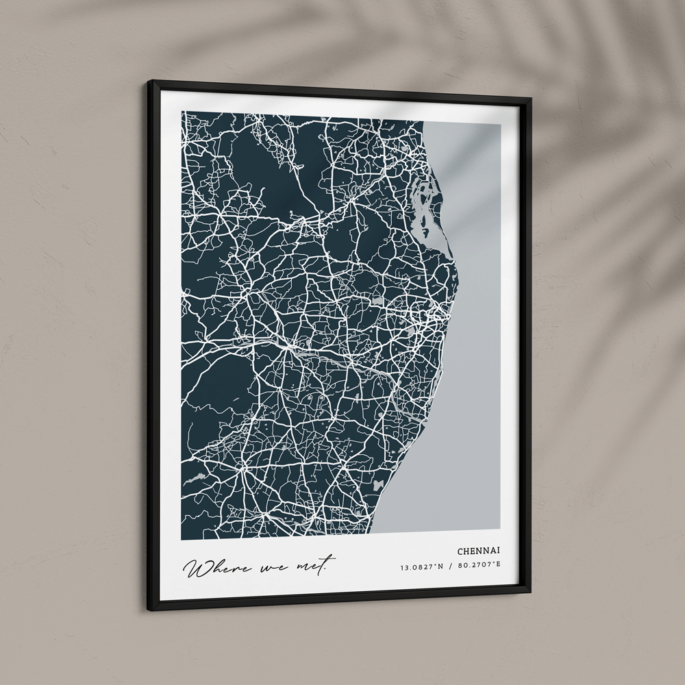 Map Art - Deep Blue - Modern #1 Nook At You