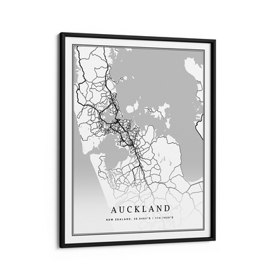 Map Art - White - Classic Nook At You Matte Paper Black Frame