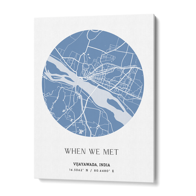 Map Art - Powder Blue - The Minimalist Nook At You Canvas Gallery Wrap