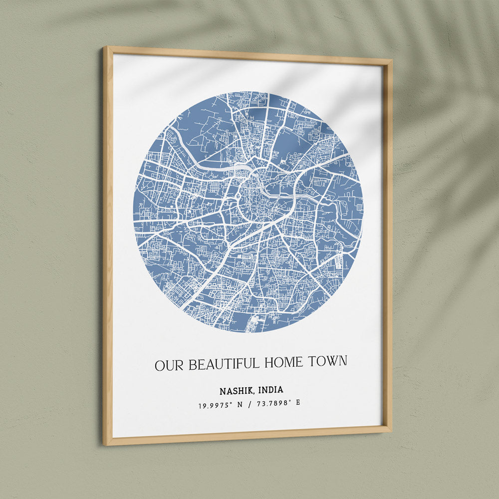 Map Art - Powder Blue - The Minimalist Nook At You