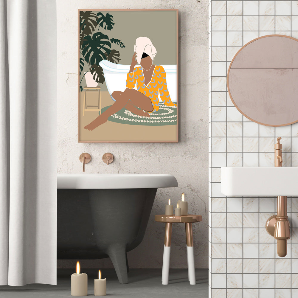 After Shower Nook At You Matte Paper Rolled Art
