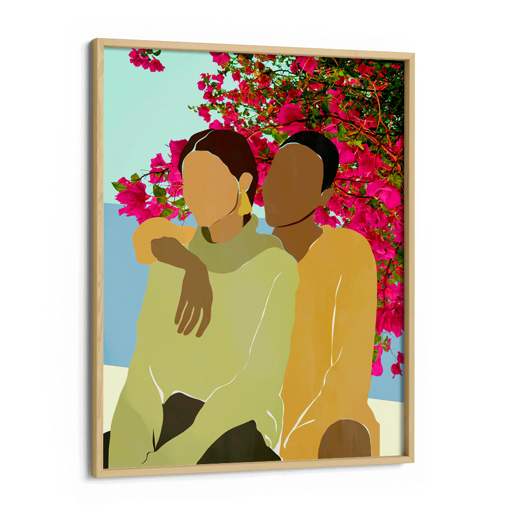 Under The Bougainvillea Tree Nook At You Matte Paper Wooden Frame