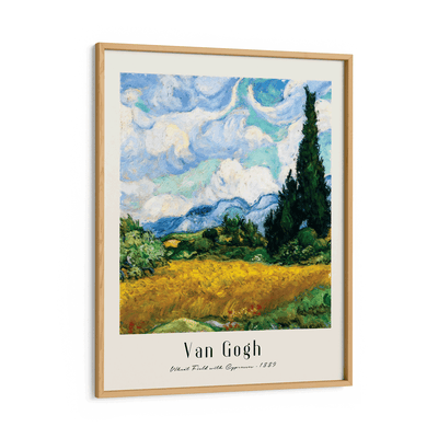 Vincent Van Gogh - Wheat Fields 1889 Nook At You Matte Paper Wooden Frame